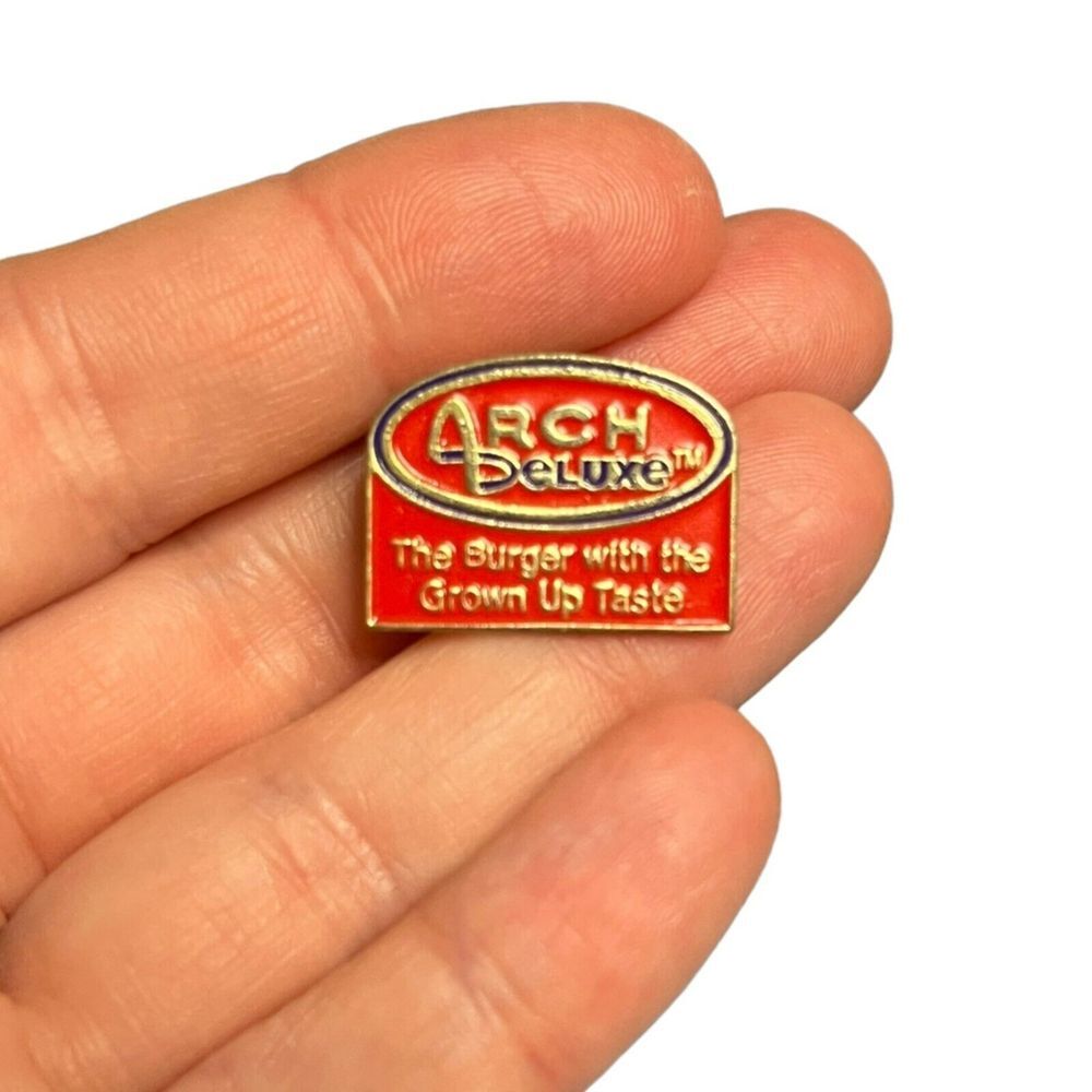 McDonalds Arch Deluxe The Burger With The Grown Up Taste Pin‎ Lapel Enamel